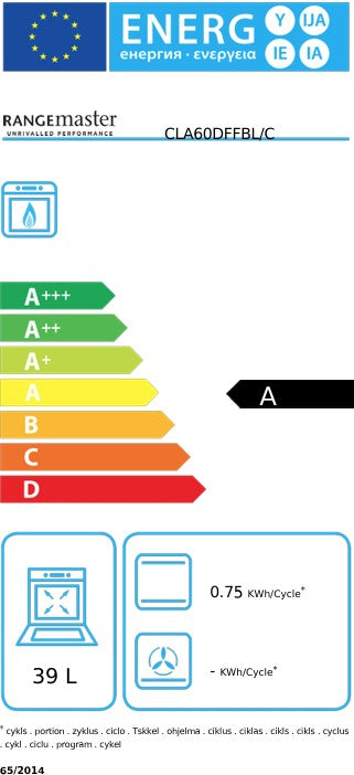RANGEMASTER CLASSIC 60CM DUAL FUEL COOKER BLACK | CLA60DFFBLCWR