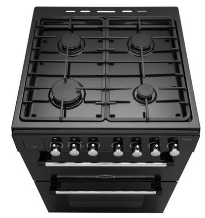 RANGEMASTER CLASSIC 60CM DUAL FUEL COOKER BLACK | CLA60DFFBLCWR