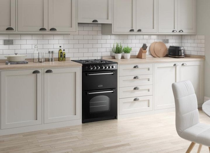 RANGEMASTER CLASSIC 60CM DUAL FUEL COOKER BLACK | CLA60DFFBLCWR