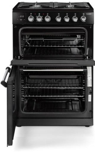 RANGEMASTER CLASSIC 60CM DUAL FUEL COOKER BLACK | CLA60DFFBLCWR