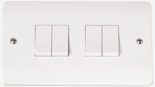 4 GANG 2 WAY 10A SWITCH PLATE MINIGRID | CMA019