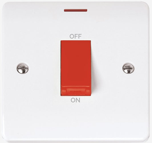 50A 1G DP SWITCH WITH RED ROCKER & LED | CMA2201