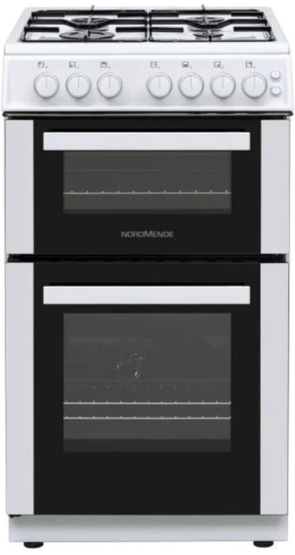 NORDMENDE 50CM TWIN CAVITY NAT GAS COOKER WHITE | CTG52WH