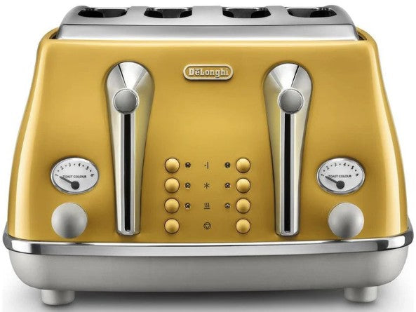 DELONGHI ICONA 4 SLICE TOASTER YELLOW | CTOC4003Y