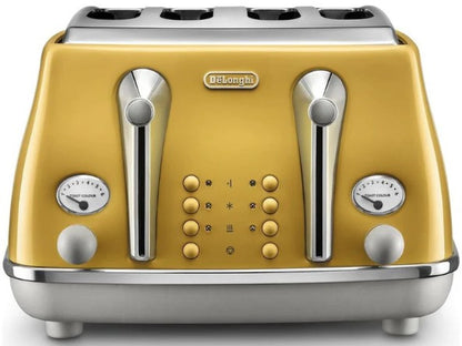 DELONGHI ICONA 4 SLICE TOASTER YELLOW | CTOC4003Y