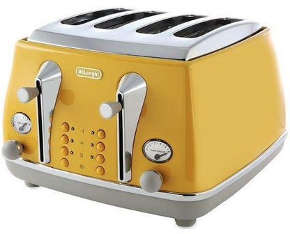 DELONGHI ICONA 4 SLICE TOASTER YELLOW | CTOC4003Y
