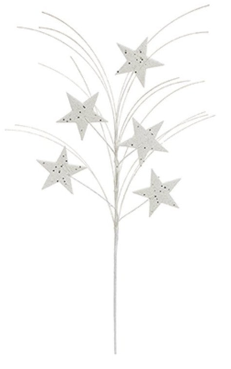 75CM WHITE GLITTER STAR SPRAY | DF205276W