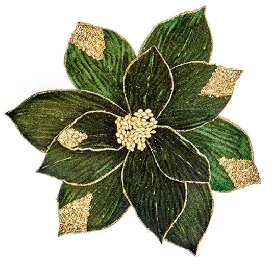 29CM GREEN VELVET POINSETTIA | DF232504GR