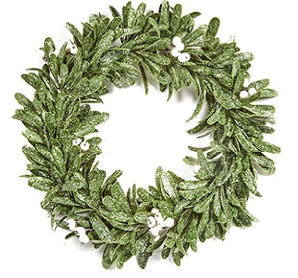 35CM FROSTED MISTLETOE CHRISTMAS WREATH | DF247200
