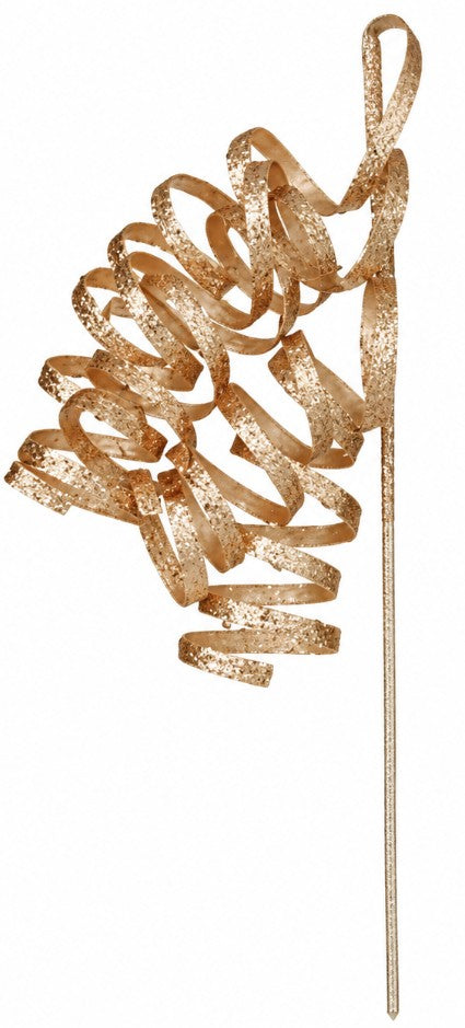 70CM CHAMPAGNE GOLD CURLY GLITTER STEM | DF255234CG