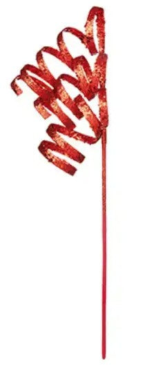 70CM RED CURLY GLITTER STEM | DF255234R