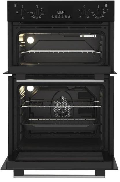 INDESIT BUILT IN DOUBLE OVEN BLACK | DII10DB
