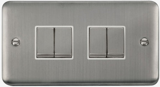 4 GANG 2 WAY 10A SWITCH PLATE | DPSS414WH