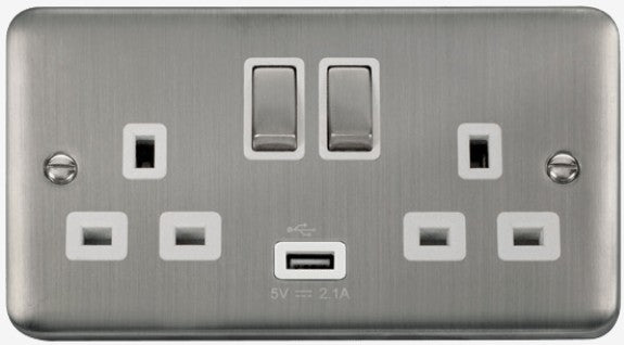 2 GANG 13A SWITCHED SOCKET 2.1A USB | DPSS570WH