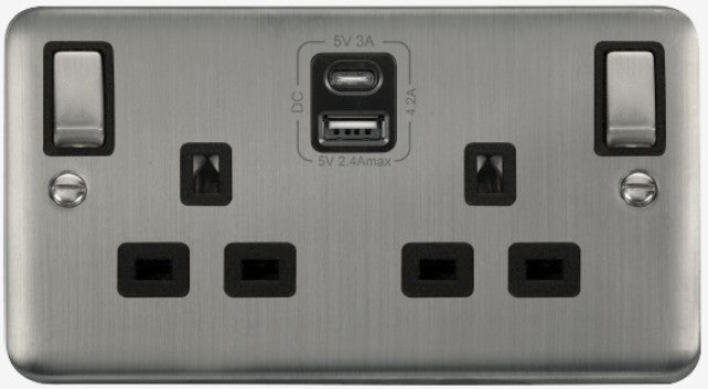 2G 13A SW SKT 4.2A USB DPSS BK | DPSS586BK