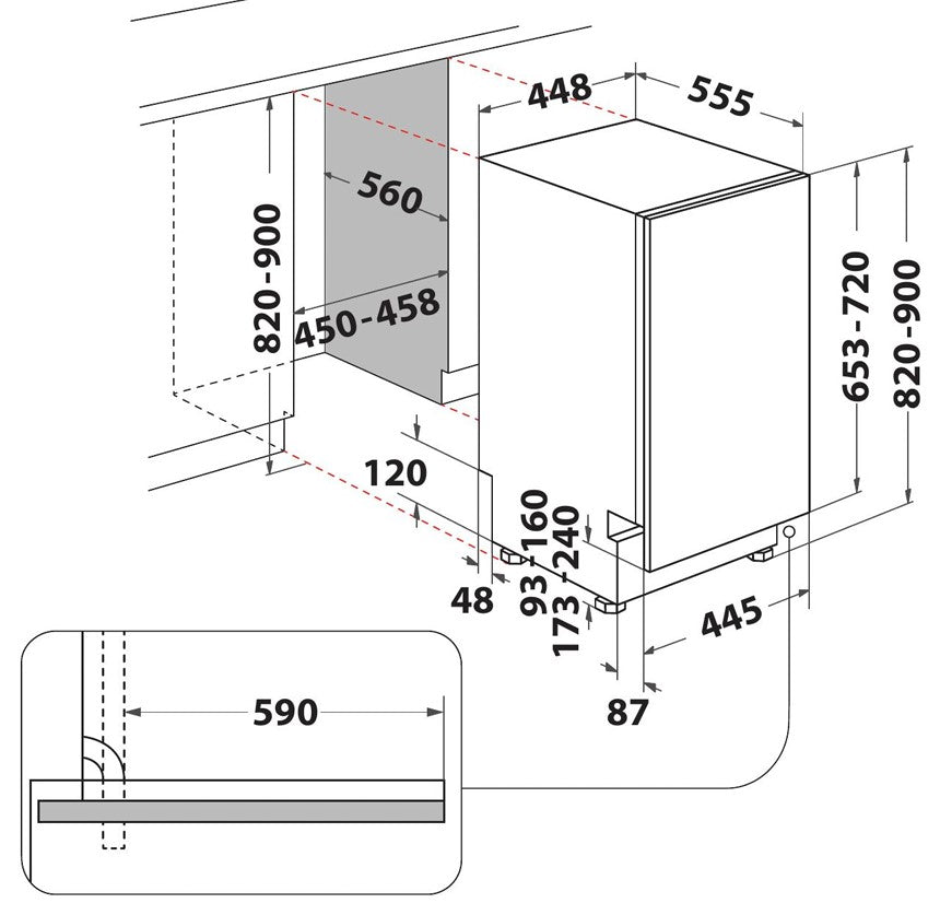 INDESIT SLIMLINE FULLY INTEGRATED DISHWASHER | DSIE2B10