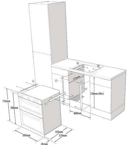 HOTPOINT BUILT UNDER DOUBLE OVEN ST ST | DUH10DIX