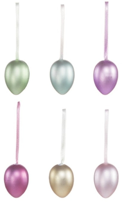 12PC 4CM METALLIC HANGING EGGS | EA240311