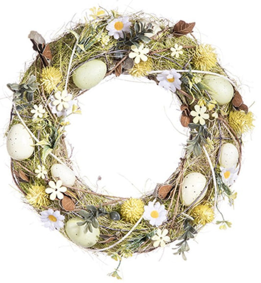 34CM RATTAN EASTER WREATH | EA240361