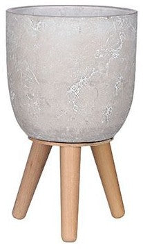 JIMMY POT ON STAND L. GREY - H33.5XD21CM | EDEL1095046