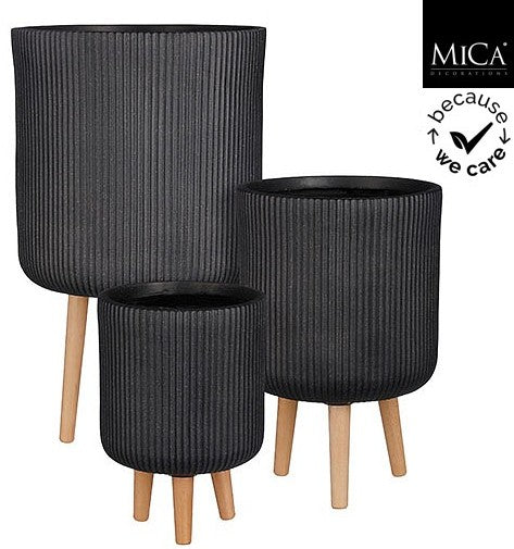 NUOVO POT ON STAND BLACK FSC 100% - H36XD25CM | EDEL1135977