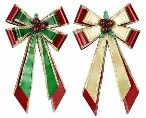 DECORATION BOW GREEN RED  | EDEL1199890