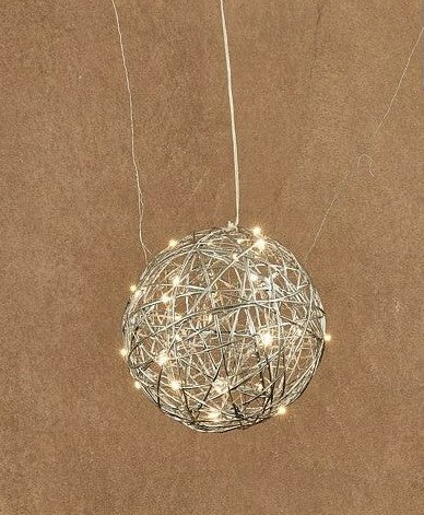 BALL HANGING SILVER WARM WHITE 30 LED  | EDEL1206221