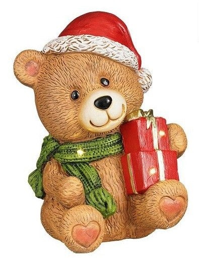 DECORATION BEAR CHRISTMAS HAT BROWN | EDEL1209239