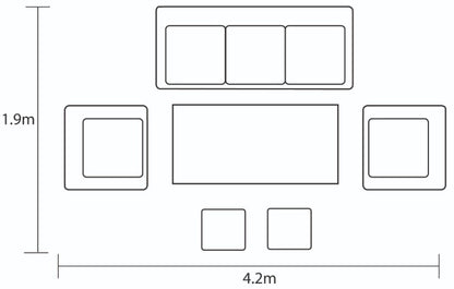 EDEN 3 SEAT LOUNGE SET NOIR | EDEN3SEATLOUNGESETNO