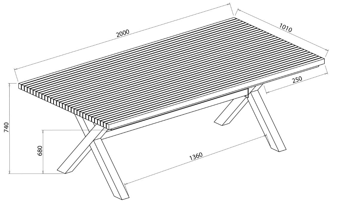 EDEN 6 SEAT RECTANGULAR SET NOIR | EDEN6SEATRECTSETNOIR