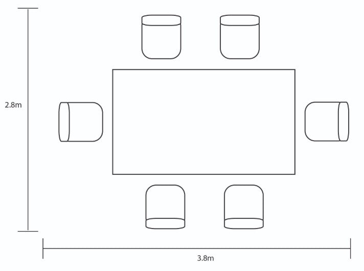 EDEN 6 SEAT RECTANGULAR SET NOIR | EDEN6SEATRECTSETNOIR
