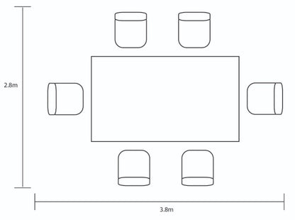 EDEN 6 SEAT RECTANGULAR SET NOIR | EDEN6SEATRECTSETNOIR