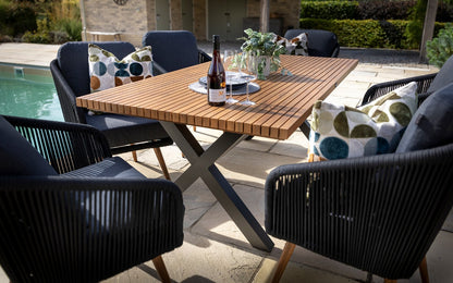 EDEN 6 SEAT RECTANGULAR SET NOIR | EDEN6SEATRECTSETNOIR