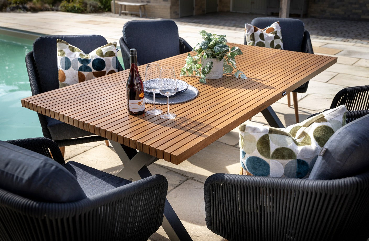 EDEN 6 SEAT RECTANGULAR SET NOIR | EDEN6SEATRECTSETNOIR