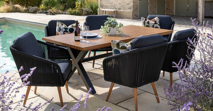 EDEN 6 SEAT RECTANGULAR SET NOIR | EDEN6SEATRECTSETNOIR