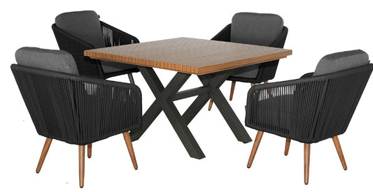 EDEN 4 SEAT SQUARE SET NOIR | EDENSQ4SEATSETNOIR