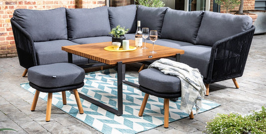 EDEN SQUARE CASUAL DINING SET NOIR | EDENSQCASUALSETNOIR