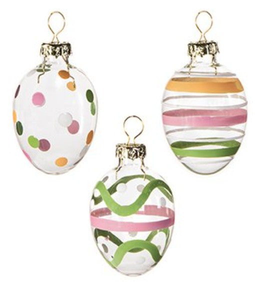 9PC 4CM CLEAR GLASS HANGING EGGS | EG240395