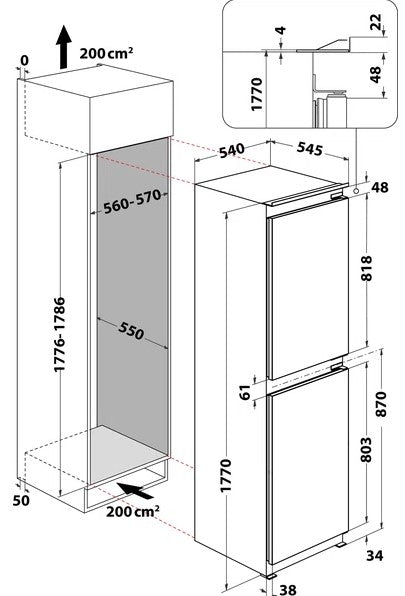 INDESIT INTEGRATED FRIDGE FREEZER 50:50 SPLIT | EIB150502DUK