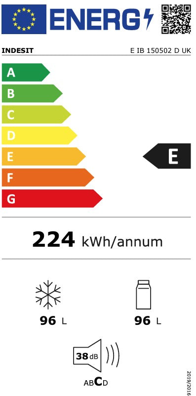 INDESIT INTEGRATED FRIDGE FREEZER 50:50 SPLIT | EIB150502DUK