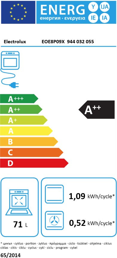 ELECTROLUX BUILT IN SINGLE OVEN PYROLYTIC SS | EOE8P09X