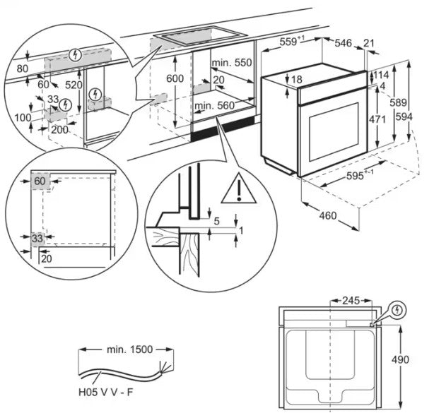 ELECTROLUX BUILT IN SINGLE PYROLYIC OVEN-AIRFRY | EOM6P46K