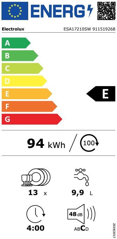 ELECTROLUX 60CM 13 PLACE AIRDRY FREESTANDING DISHW | ESA17210SW