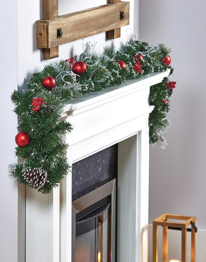 1.8M RED DRESSED GARLAND | FDF187165DW