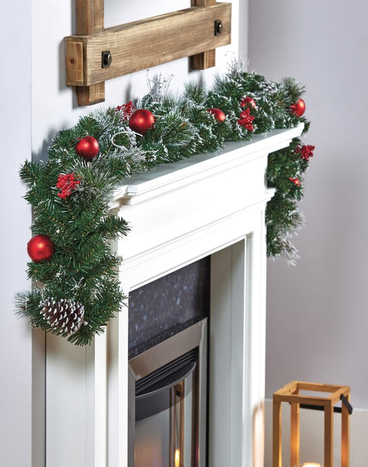 1.8M RED DRESSED GARLAND | FDF187165DW