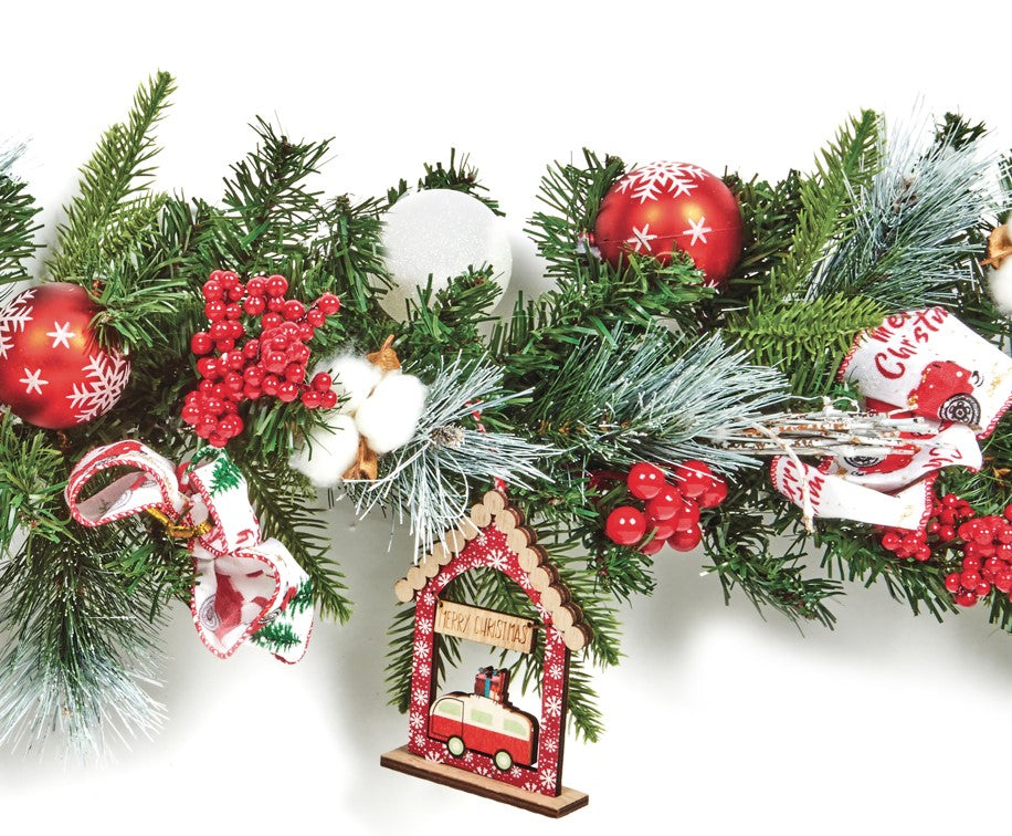 1.8M CONE AND BERRY GARLAND WITH HANGING DECORATIO | FDF237036DW