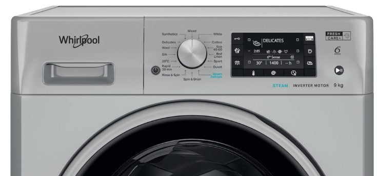 WHIRLPOOL 9KG 1400RPM WASHING MACHINE SILVER | FFD9489SBSVUK