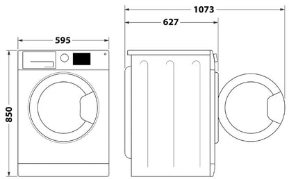 WHIRLPOOL 9KG 1400RPM WASHING MACHINE SILVER | FFD9489SBSVUK