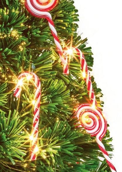 80CM CANDY CANE F/O TREE WARM WHITE | FFT247059DW