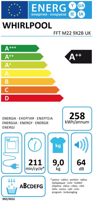 WHIRLPOOL 9KG HEAT PUMP TUMBLE DRYER  | FFTM229X2B